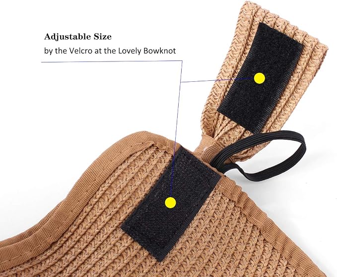 Visera de sol plegable para mujer con ala ancha y tamaño ajustable miniatura 4