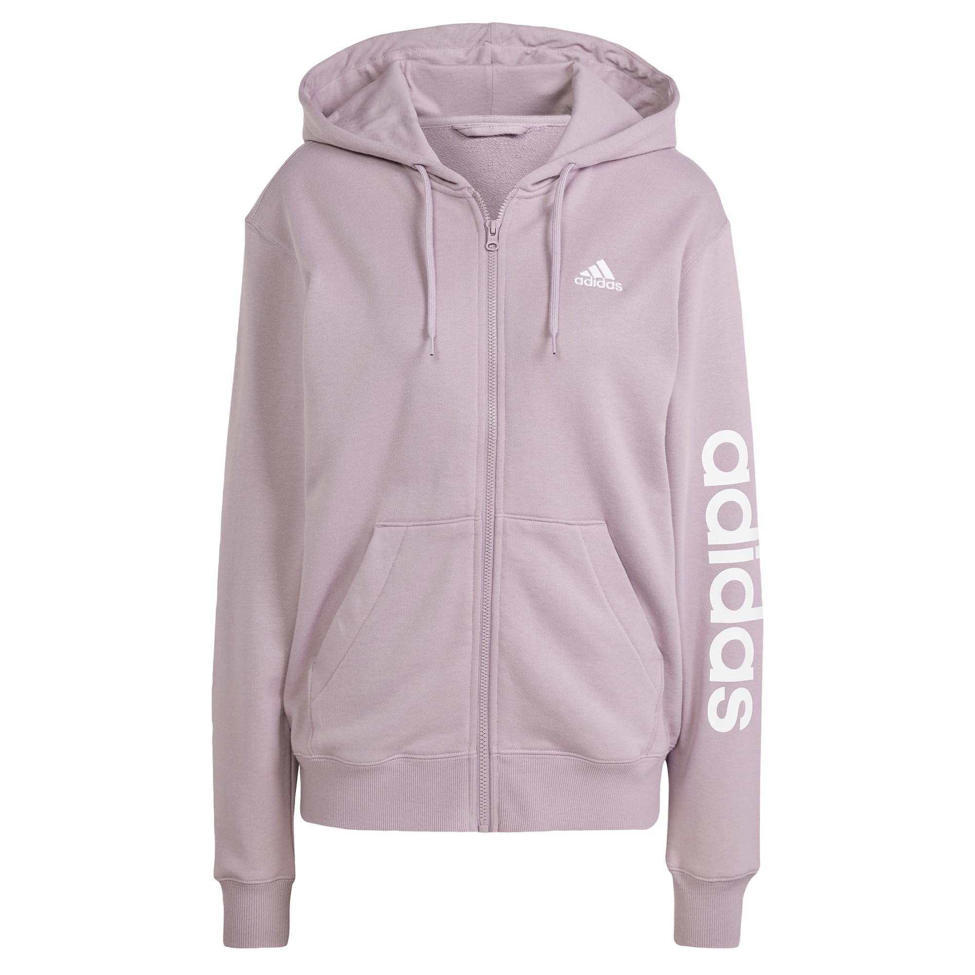 adidas Damen Essentials Linear Full-Zip French Terry Hoodie