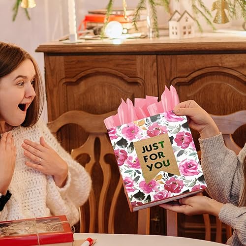 Miniatura 7 de Colodeol 4 bolsas de regalo para el día de San Valentín de 12.8 pulgadas con papel de seda, bolsa mediana grande para el día de San Valentín con