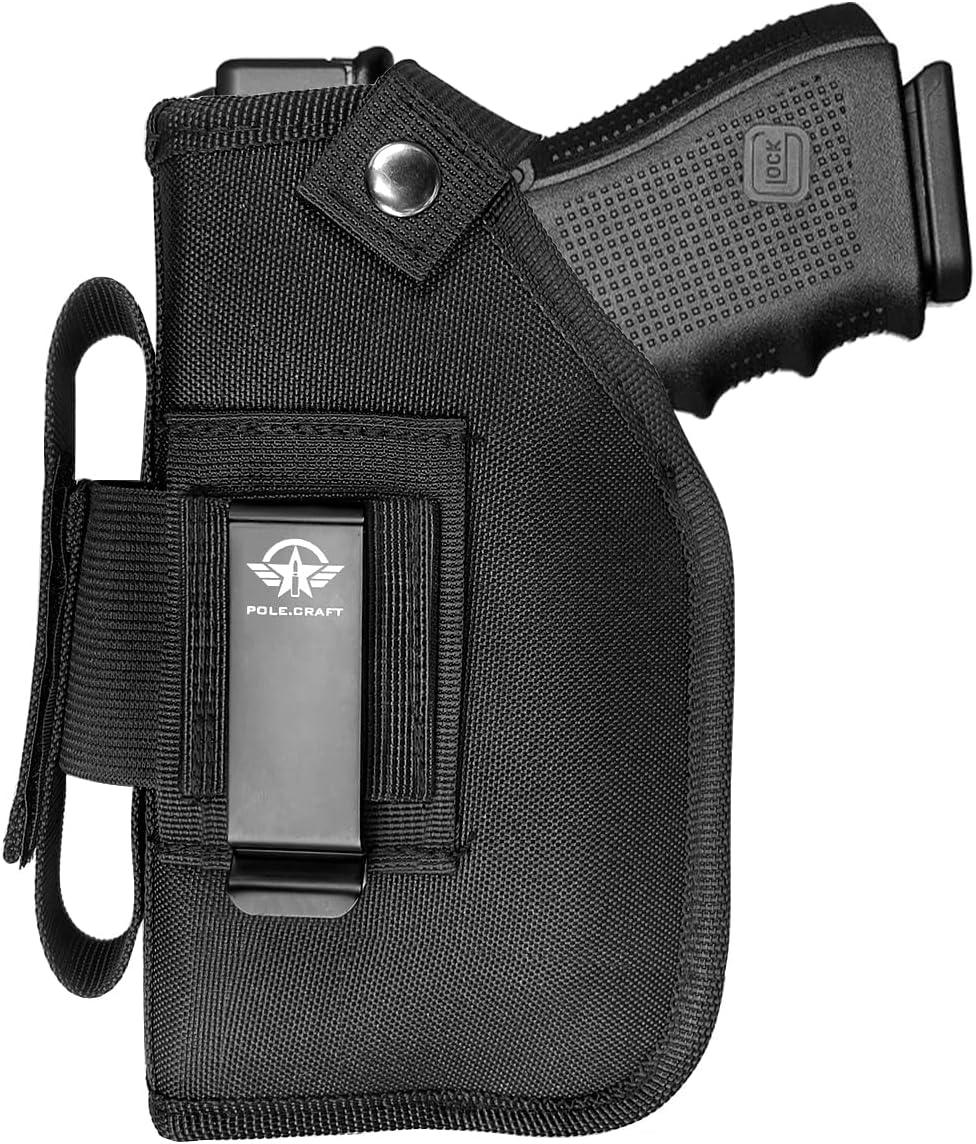 Gun Holster with Small & Medium Laser for Pistols : Glock 19 17..Taurus G3C G3 9mm..Sig Sauer..S&W M&P Shield..Ruger..Springfield With TLR-6 & CT Laser..- Fits 3.1'' to 4.7'' Barrel -Right/Left-Handed