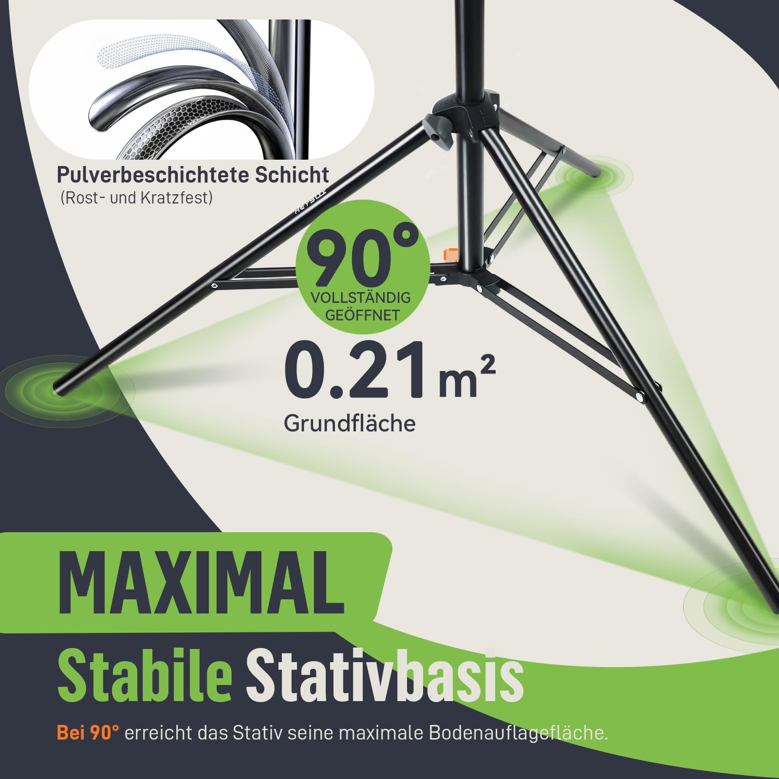 Heysliy Hintergrundständer Set – Verstellbarer Fotohintergrund Ständer (1–3 m Höhe / 1 – Bild 2