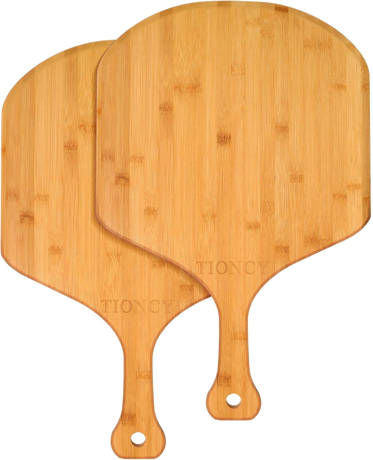 Tioncy 2 Pcs 15 x 22.8 Inch Large Wooden Pizza Peels Bamboo