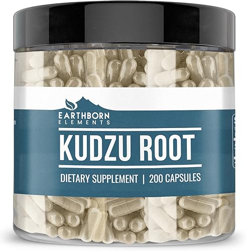 Earthborn Elements Kudzu Root 200 cápsulas, puras y sin diluir, sin aditivos