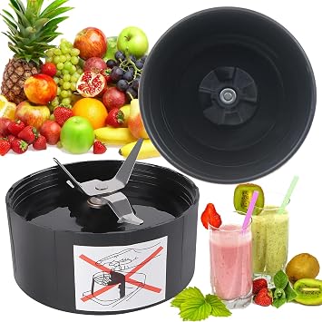 Blender Cups, Tall 22oz Cup with Flip-Top To-Go Lids & Cross Blade with Gasket, Mug with Handle Cups Replacement Compatible with Blender 250W MB1001