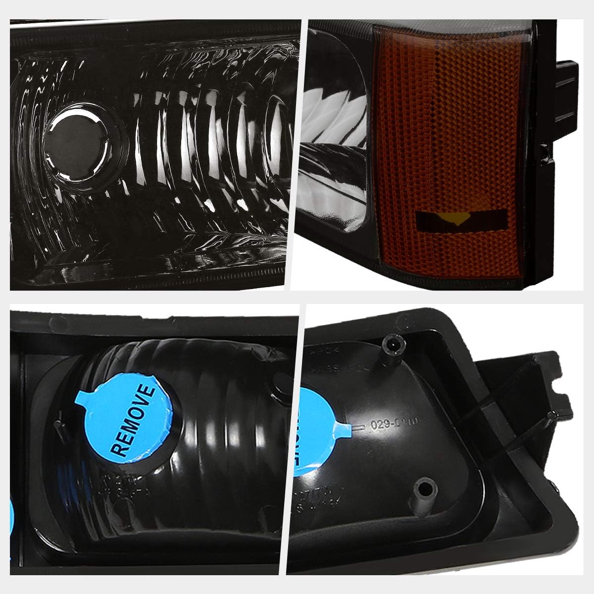 PM PERFORMOTOR Front Bumper Lights + Amber Corner Signal Lamps Compatible with 03-07 Silverado/Avalanche