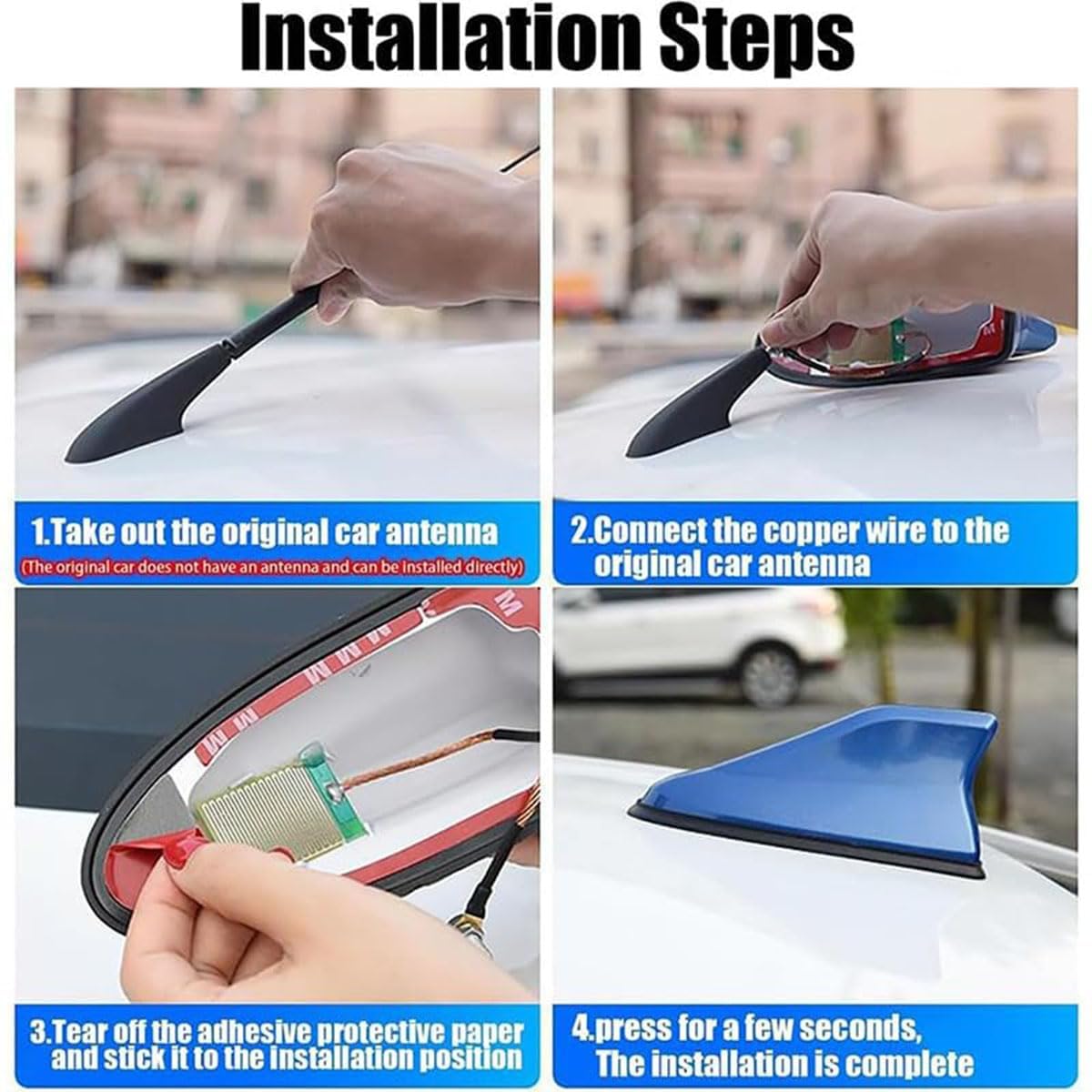Auto-haaienvin-antenne, voor Ford Ecosport 2013-2018 ponsvrij waterdicht, lage windweerstand, dakautoradio, antenne-auto-accessoires,C