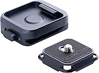 Vista 8 de PGYTECH Placa de liberación rápida y abrazadera V2, adaptador de montaje de cámara con placa Arca Swiss con rosca de tornillo de 1/4" a 3/8