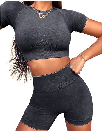 Jetjoy 2-Pack Women's Seamless Workout Shorts - High Waist Tummy Control Scrunch Butt Biker Shorts - View #3