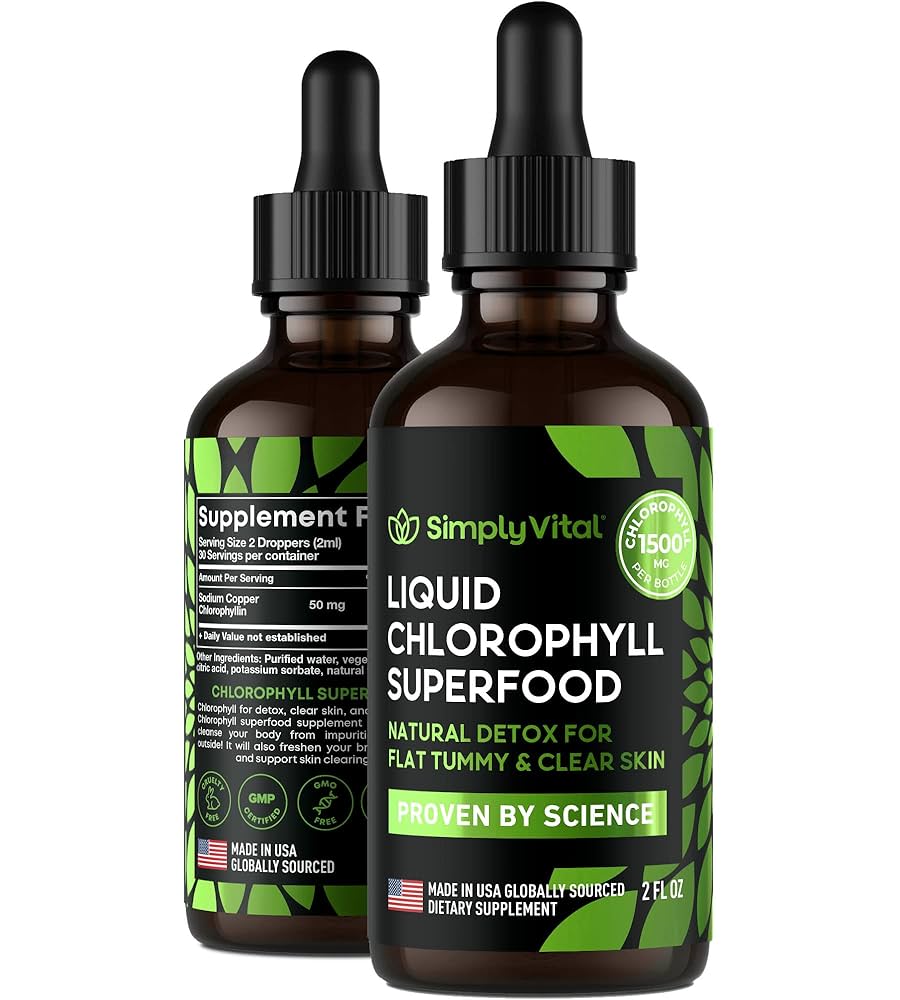 Chlorophyll Liquid Drops - Energy Boost, Clear Skin