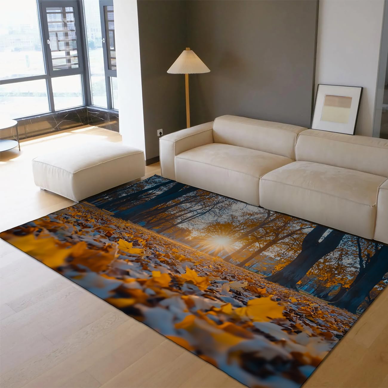 Tapis à poils ras automne lavable pour un nettoyage facile