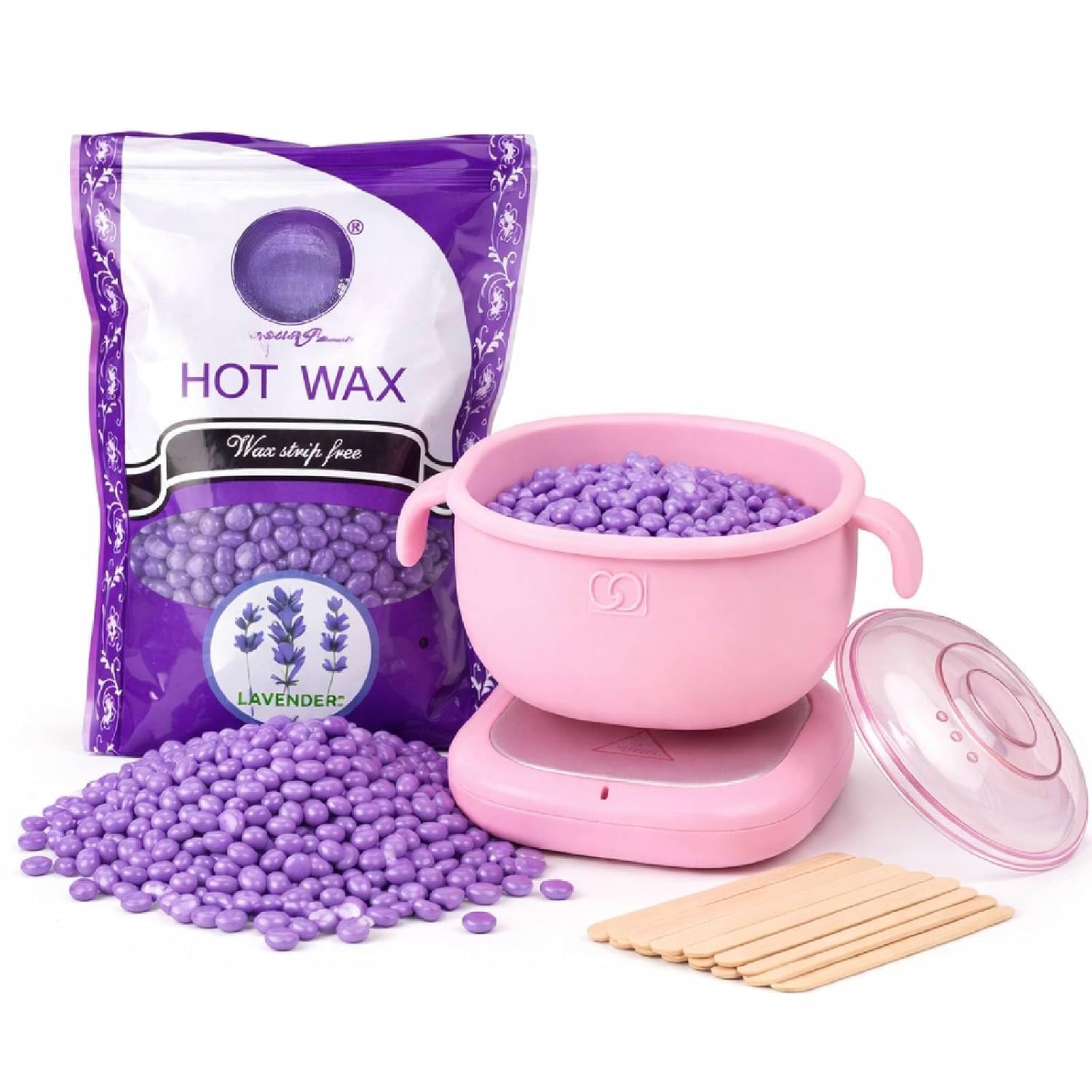 Premium Wax Heater Waxing Kit for Women - Silicone Wax Warmer for Hair Removal, Eyebrow, Bikini, Legs, Face, Brazilian Wax & More -Wax Machine + 1-Pack Hard Wax Beans Waxcombo Kit (Wax Heater + 100gm Wax + Combo Kit)-image-36
