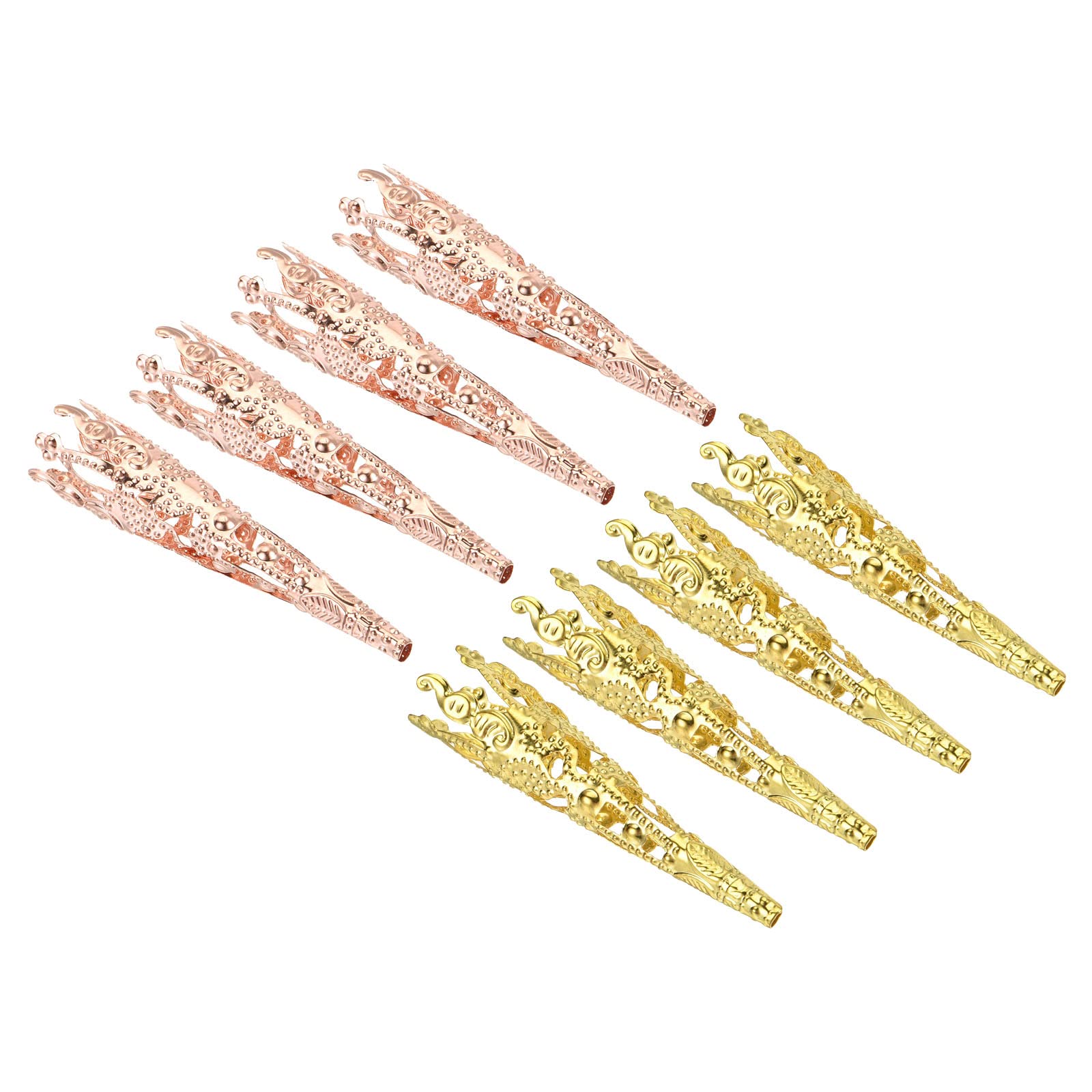 sourcing map Corsage Decorative Holder, Alloy Lapel Pin Brooch Vase 42mm for Wedding Party Prom DIY Charm, Dark Gold Tone/Rose Gold 8 in 1 Set