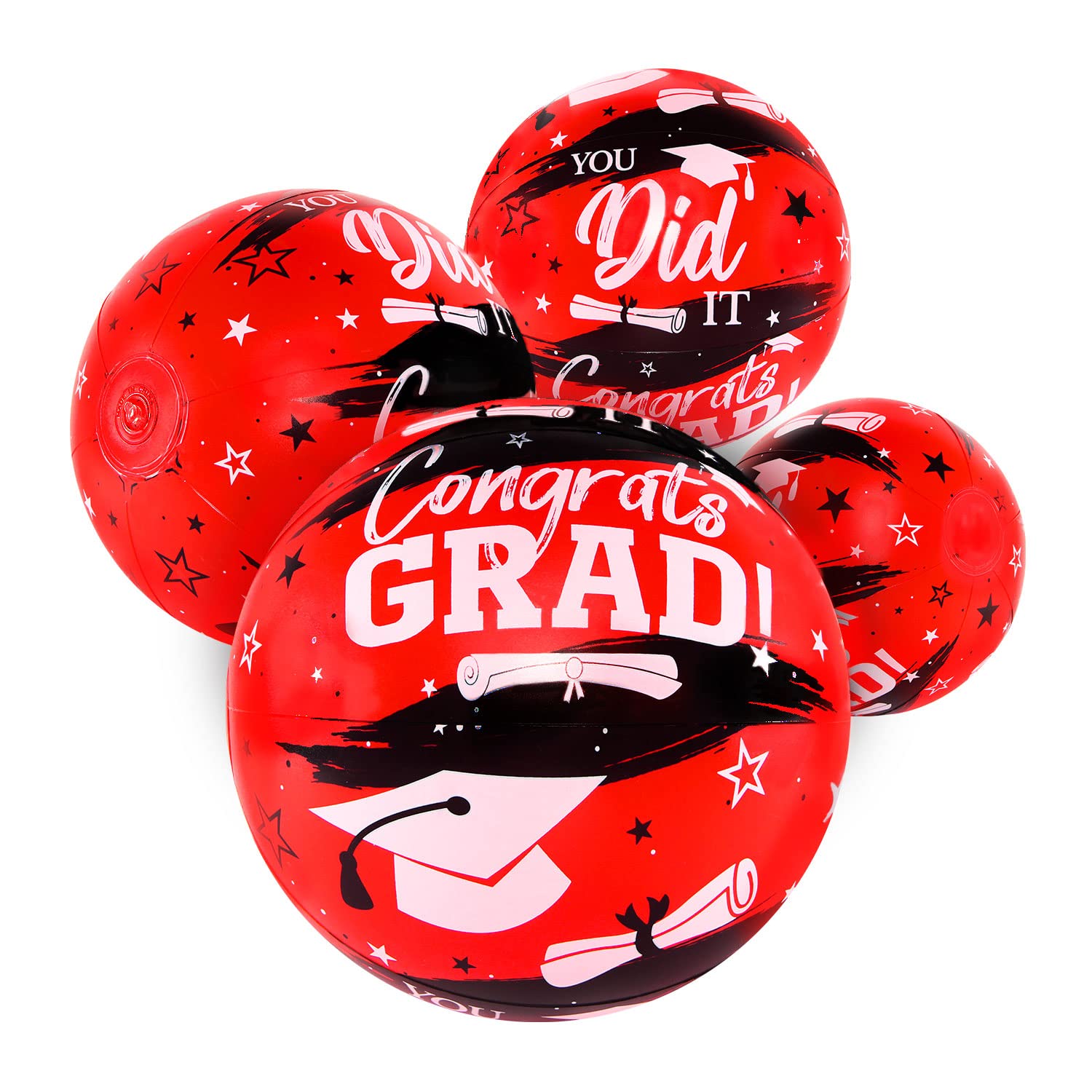 Buy 4 Pieces Inflatable Beach Balls for Graduation Party Decoration