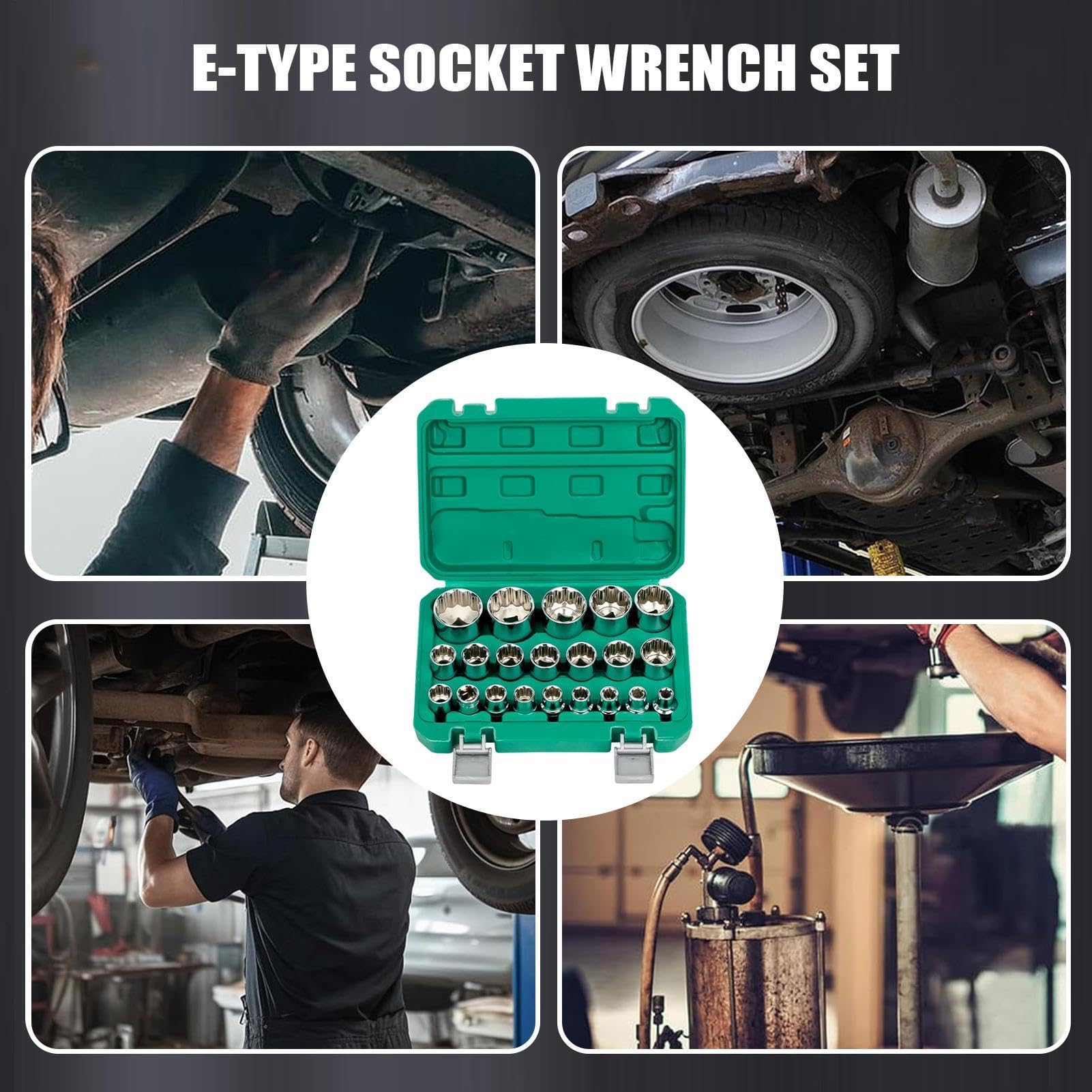 Set di chiavi a per auto Kit di attrezzi per riparazione a 12 punti con | Set Completo Di Bussole Per Riparazioni In Ambito Domestico, Garage, Officina, Auto, Moto, Camion E Industriale