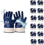 Kavish Blue Nitrile Coated Work Gloves Heavy-Duty Oil & Water Resistant Safety Gloves with Grip for Industrial Mechanical Use