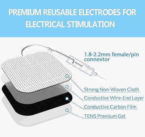 Miniatura 2 de almohadillas cuadradas de 2 pulgadas para electrodos (paquete de 48). Almohadillas para terapia de estimulación eléctrica nerviosa transcutánea