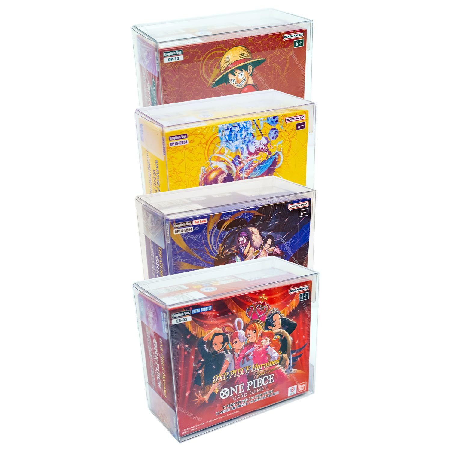 Amazon.com: One Piece Booster Box Protector for OP-01 to OP-16 (01-02  Reprint) Display Case