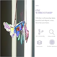 Vista 3 de 76mm Prisma de Cristal Colgante Mariposa Atrapasoles de Arcoíris, Atrapasoles de Mariposa de Cristal de Arcoíris, Cristales Colgantes de Prisma AB