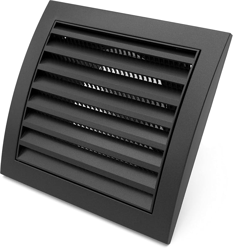H&C VENT szellőzőrács 190x190mm rovarháló fekete szellőztetés
