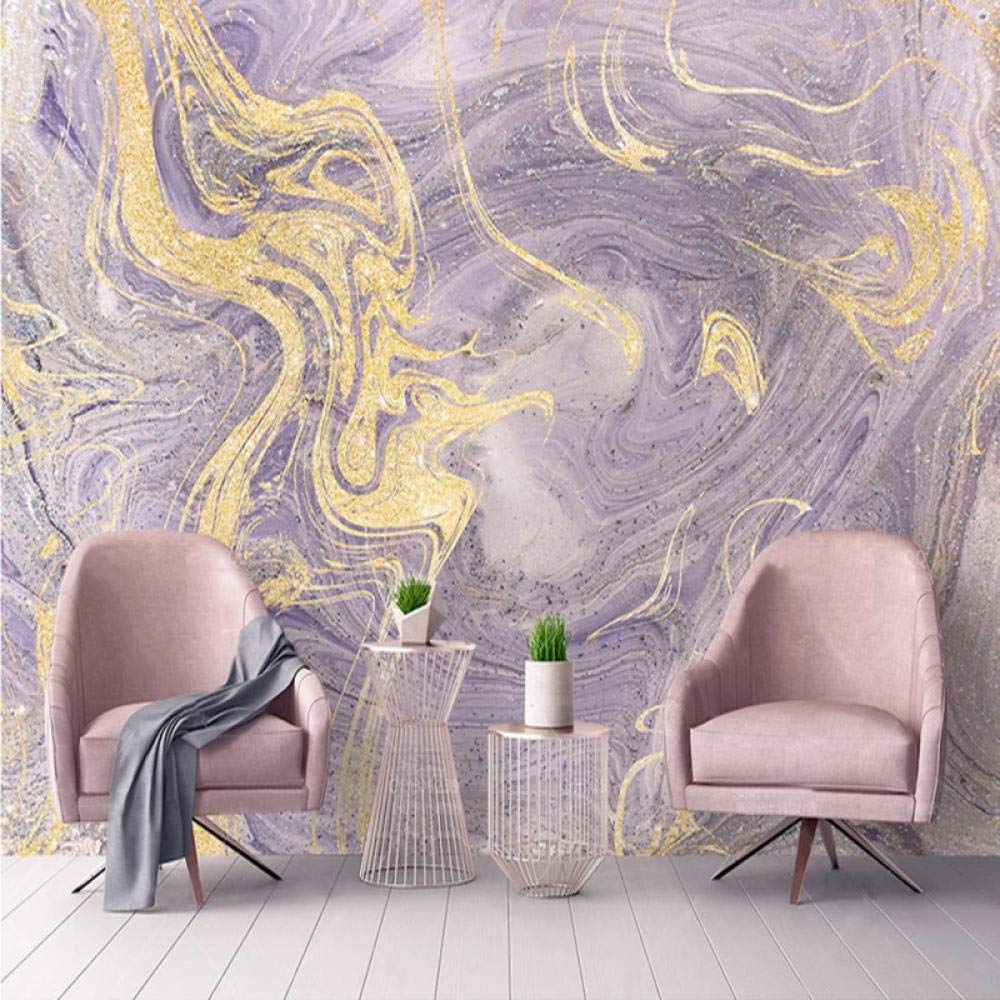 Papier peint mural salon violet 400x280cm art abstrait canapé