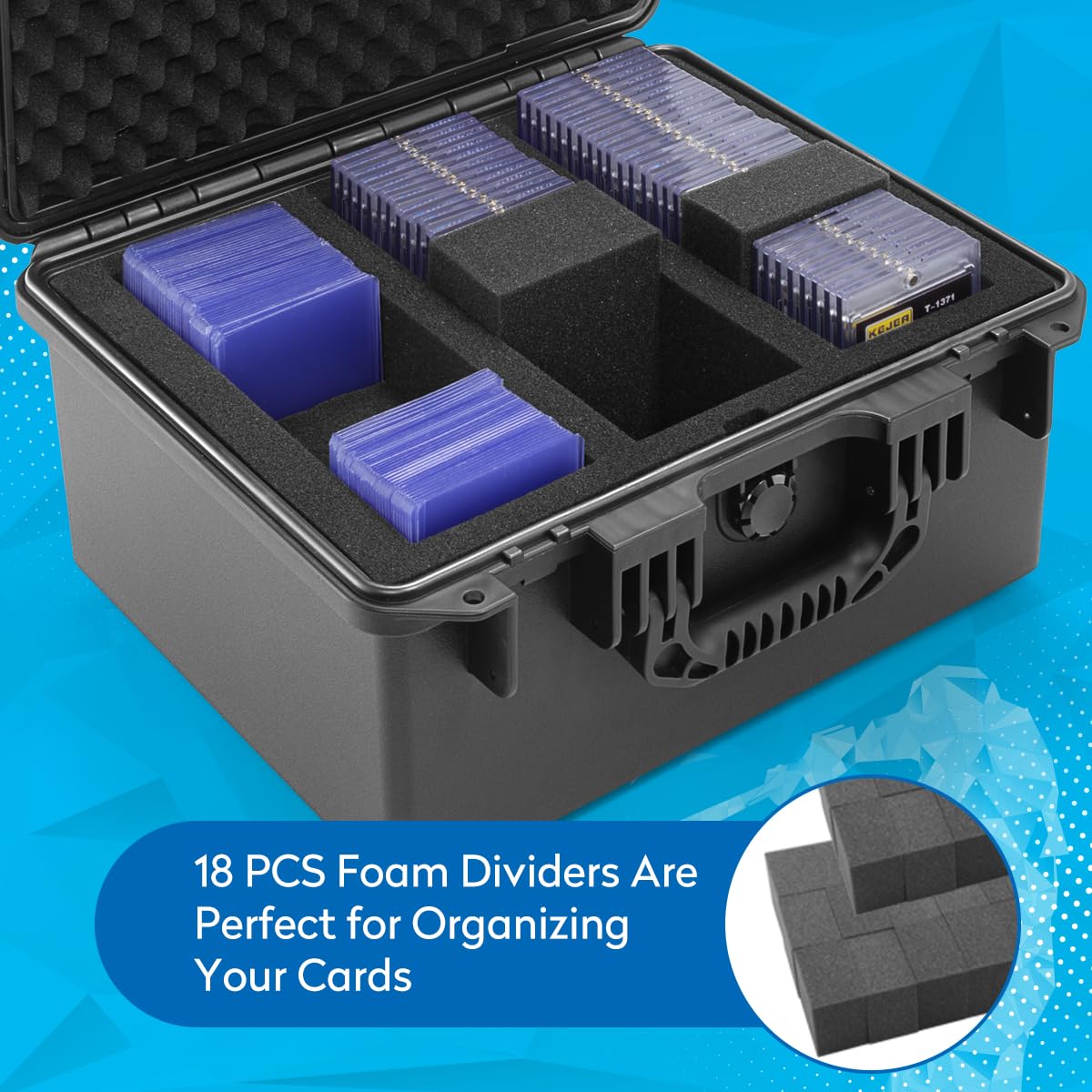 Valigetta Carte Gradate, Porta Slab PSA Box per 90 Carte Graded, Trading Cards Holder Box, Custodie Resistenti Scatola Portaoggetti per Top Loaders, Carte Sportive, One Touch