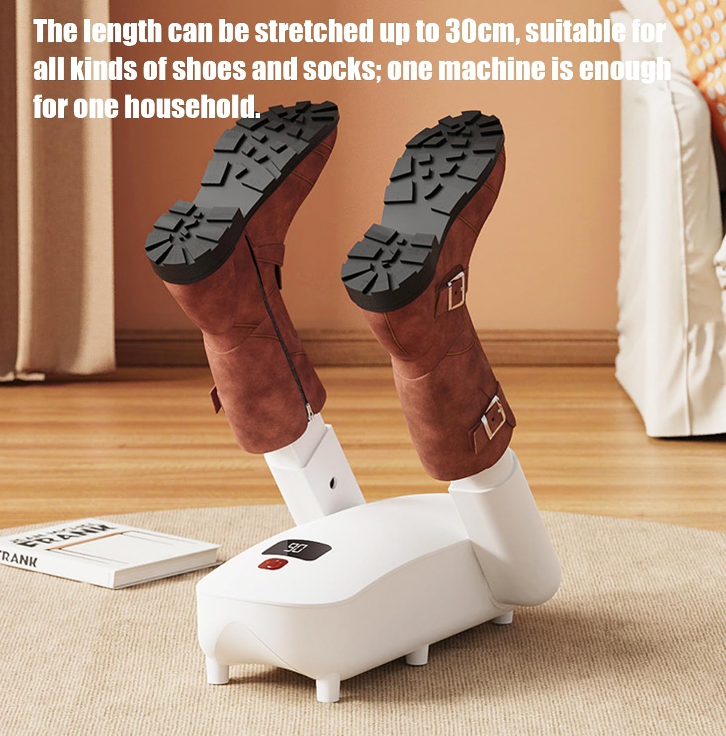 Shoe Dryer, Shoe Dryer with Heat Blower, Portable Foldable Boot Warmers for Home, Travel, Skiing, Yellow