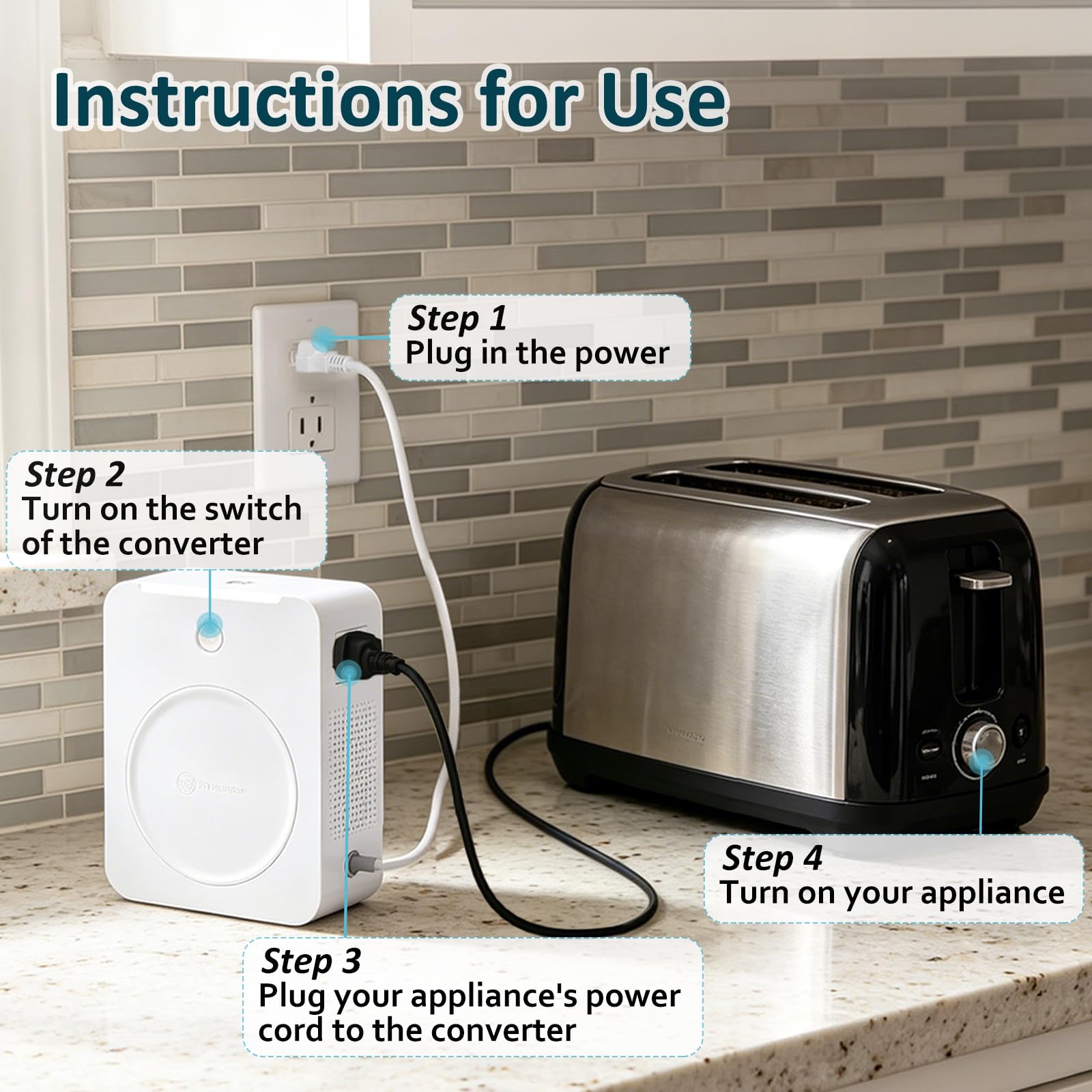 uyoyous Convertitore di tensione Step Up da 110 V a 220 V 3000 W trasformatore convertitore di potenza per impieghi gravosi con cavo di alimentazione in ingresso, trasformatore Step Up da 110 V a 220