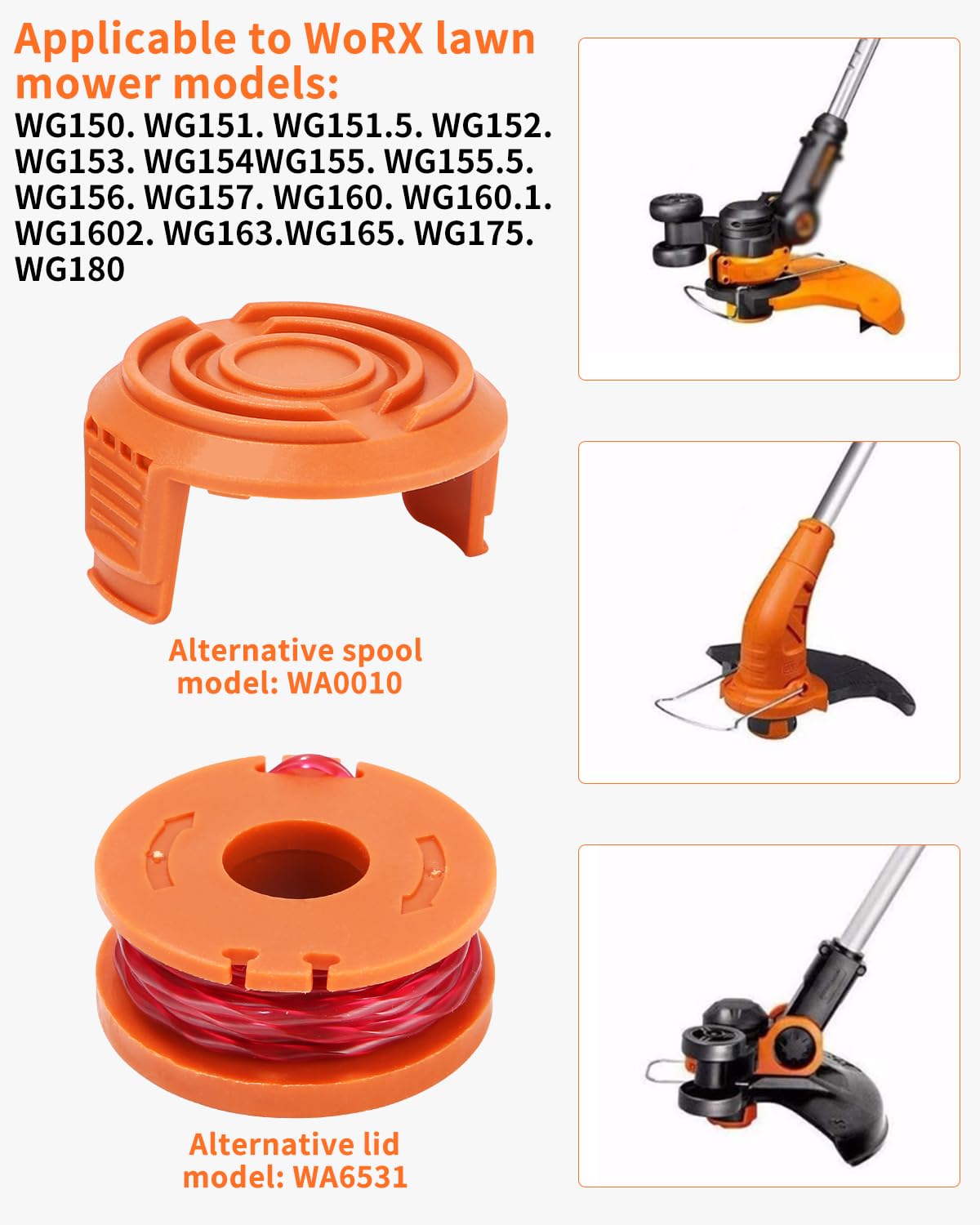 20 Bobine Per Decespugliatore Worx - Filo Da Taglio 1.65mm, Compatibile Con Modelli WG150-WG180 - Foto 12