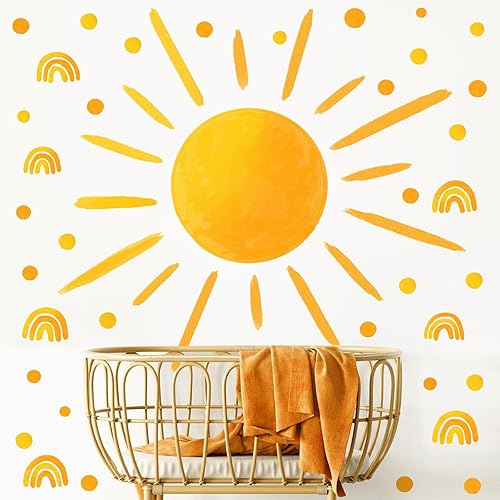 Miniatura 2 de Calcomanía de pared con diseño de amanecer en acuarela, calcomanías de pared para niños, habitación de bebé, decoración de habitación de bebé,