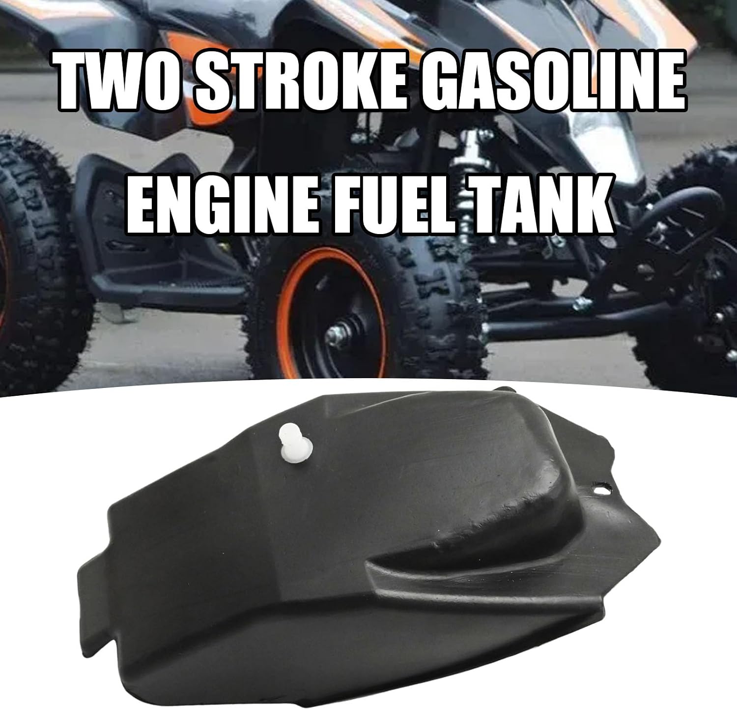 Black Plastic Gas Petrol Fuel Tank, 2 Stroke Fuel Tank, Suitable for 47cc 49cc Chinese Mini Moto Quad 4 Wheeler Dirt Bike Minimoto Kids ATV