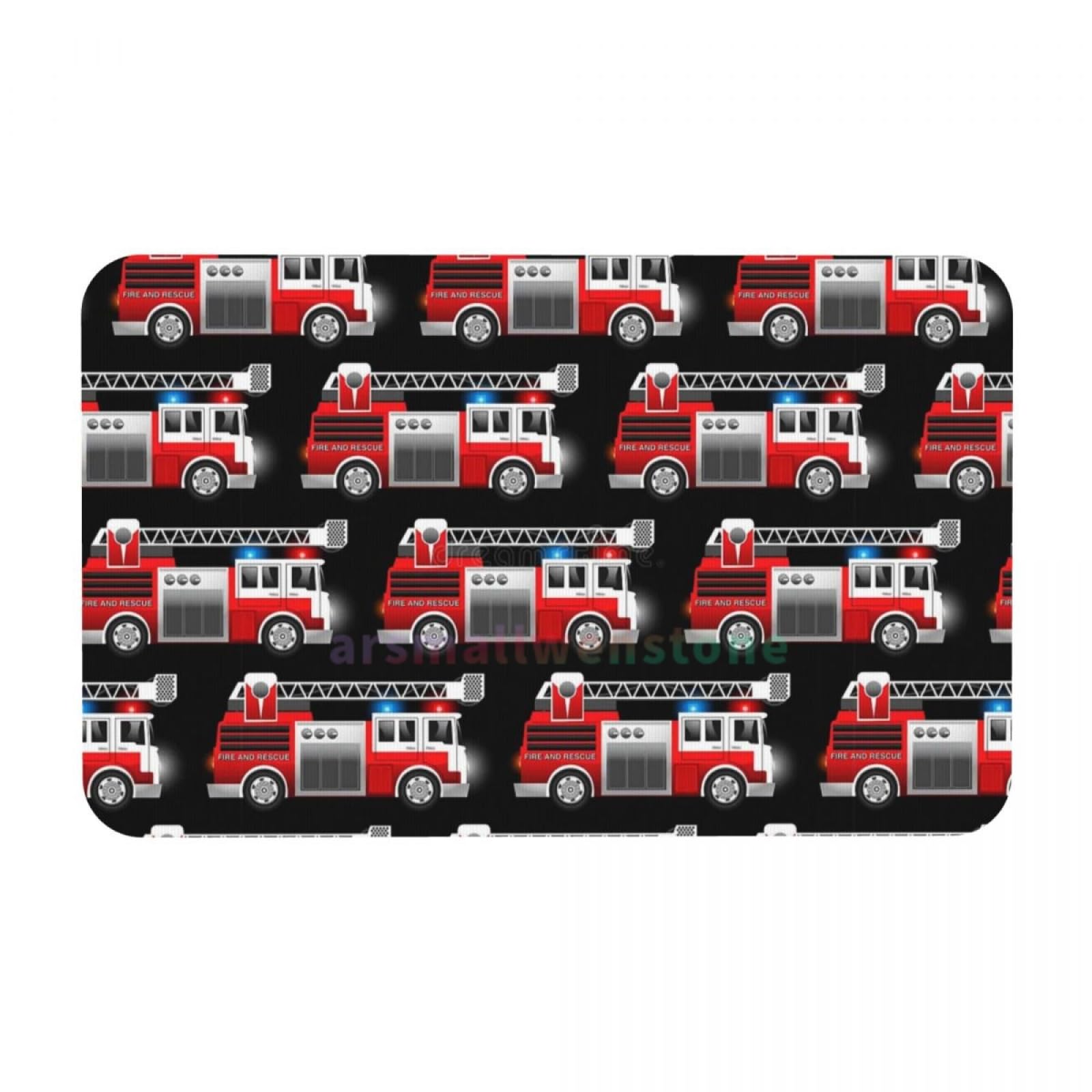 Paillasson motif camions de pompiers tapis de sol entrée absorbant lavable