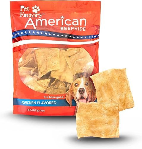 Pet Factory American Beefhide Chips - Golosinas masticables para perros, sabor a pollo, 32 onzas disponible en Yaxa Peru