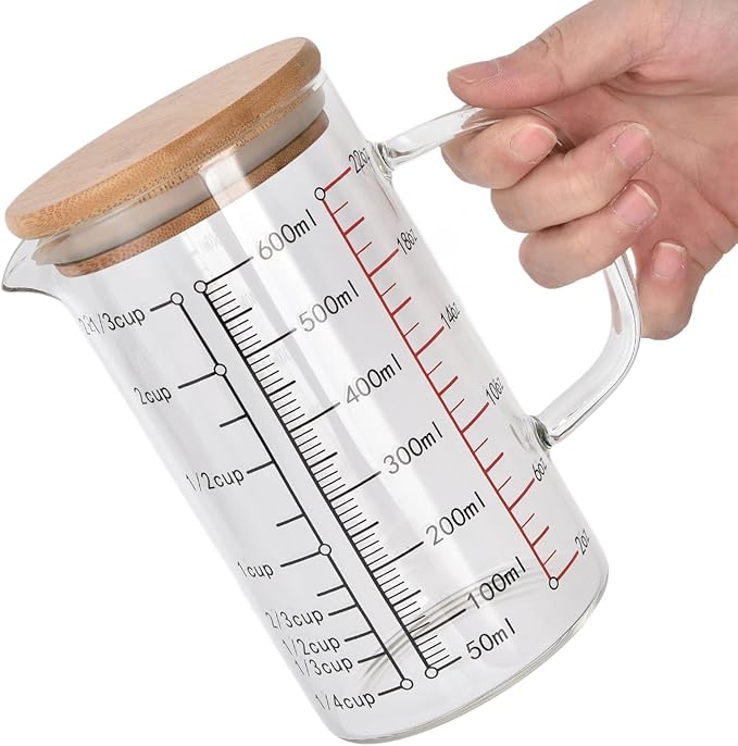 Glass Measuring Cup with Handle, Measuring Cup with Three