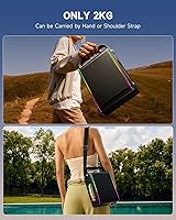 Vista 6 de Moukey MPS5 - Máquina de karaoke portátil, altavoz recargable de 200 W de potencia máxima con 2 micrófonos inalámbricos y correa, compatible con BT