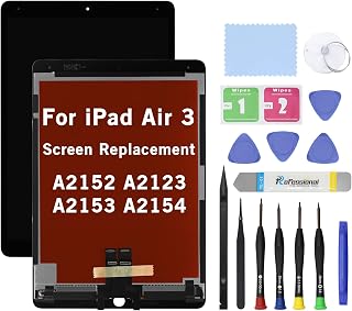 10.5" Screen Replacement for iPad Air 3 (3rd Gen) 2019 A2152 A2123 A2153 A2154 LCD Display Glass Touch Digitizer Premium Kit with Tools - Black