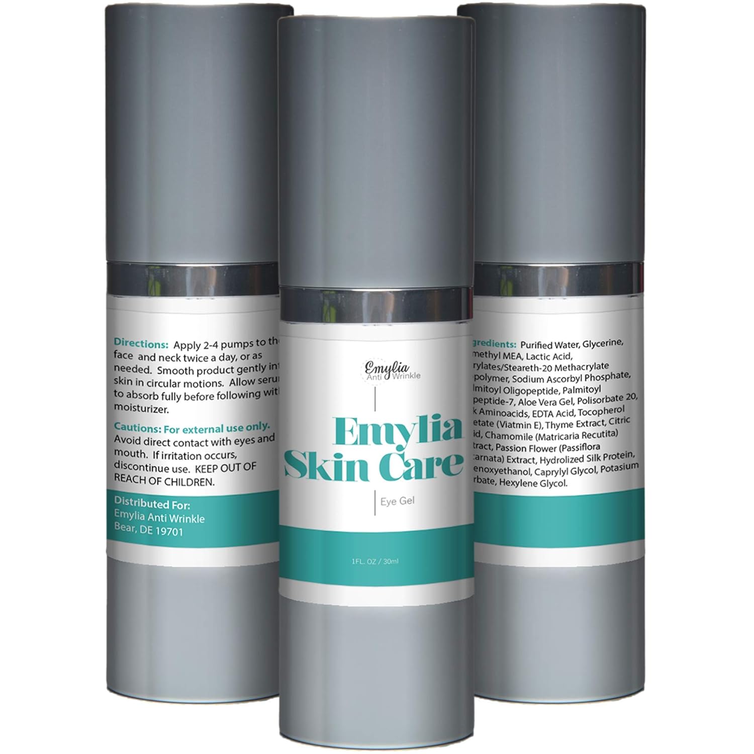 Emylia Skin Care Eye Gel - Anti Aging Eye Restoration - Lift Eyelids - Firm and Plumpen Under Eye Bags - Prevent and Reverse Crows Feet - Stay Youthful