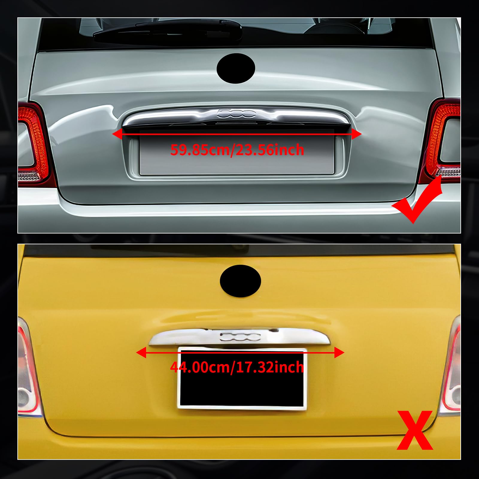 KUNGKIC Per FIAT 500 Abarth 595/595C/695 Interruttore bagagliaio auto copertura trim decorativa adesivo fibra di carbonio trim accessorio esterno, regalo, nero