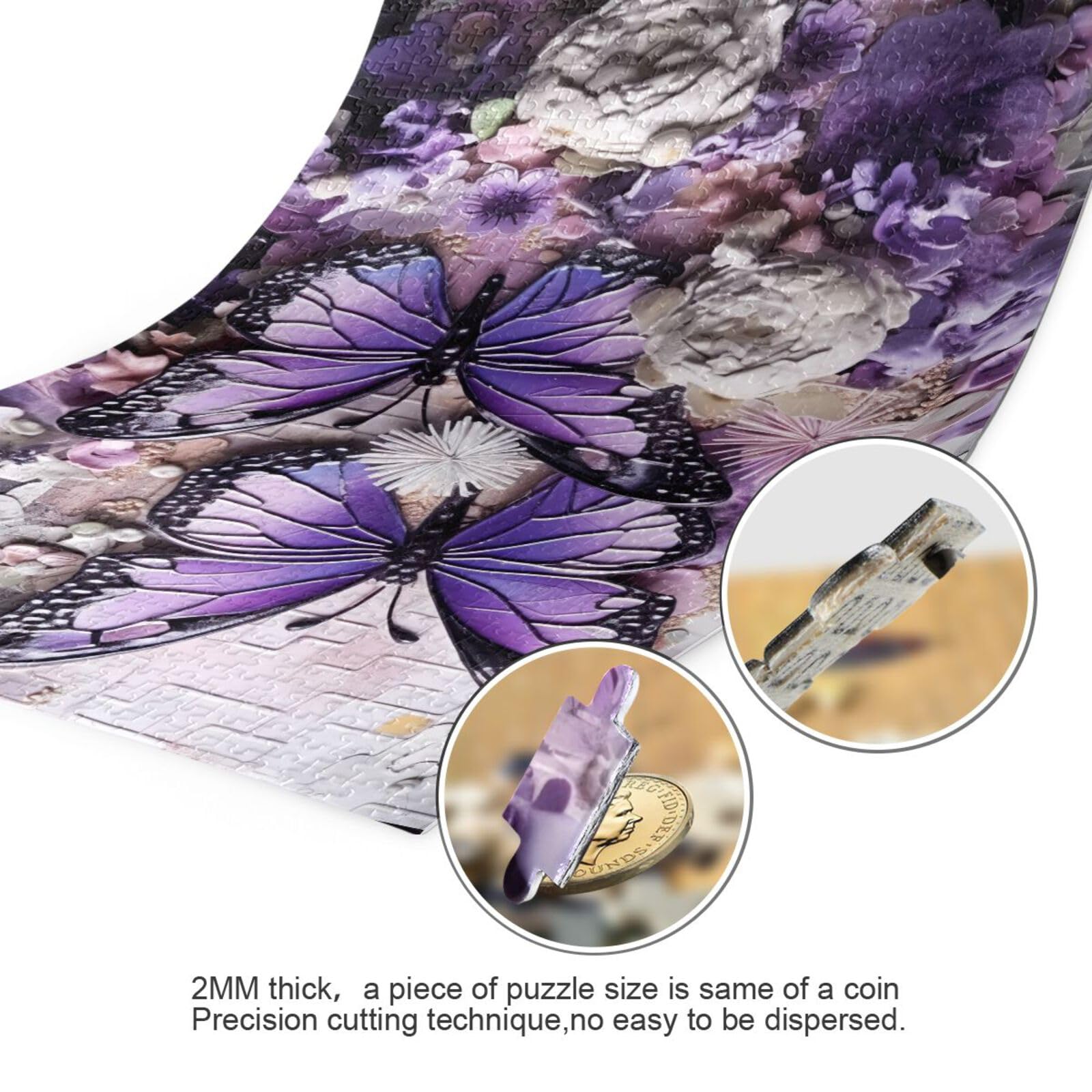 【値下げ不可】SIMPLYCOMPLICATED MEMORIAL Amazon.com: Butterfly Floral Jigsaw Puzzles 500 Pieces for