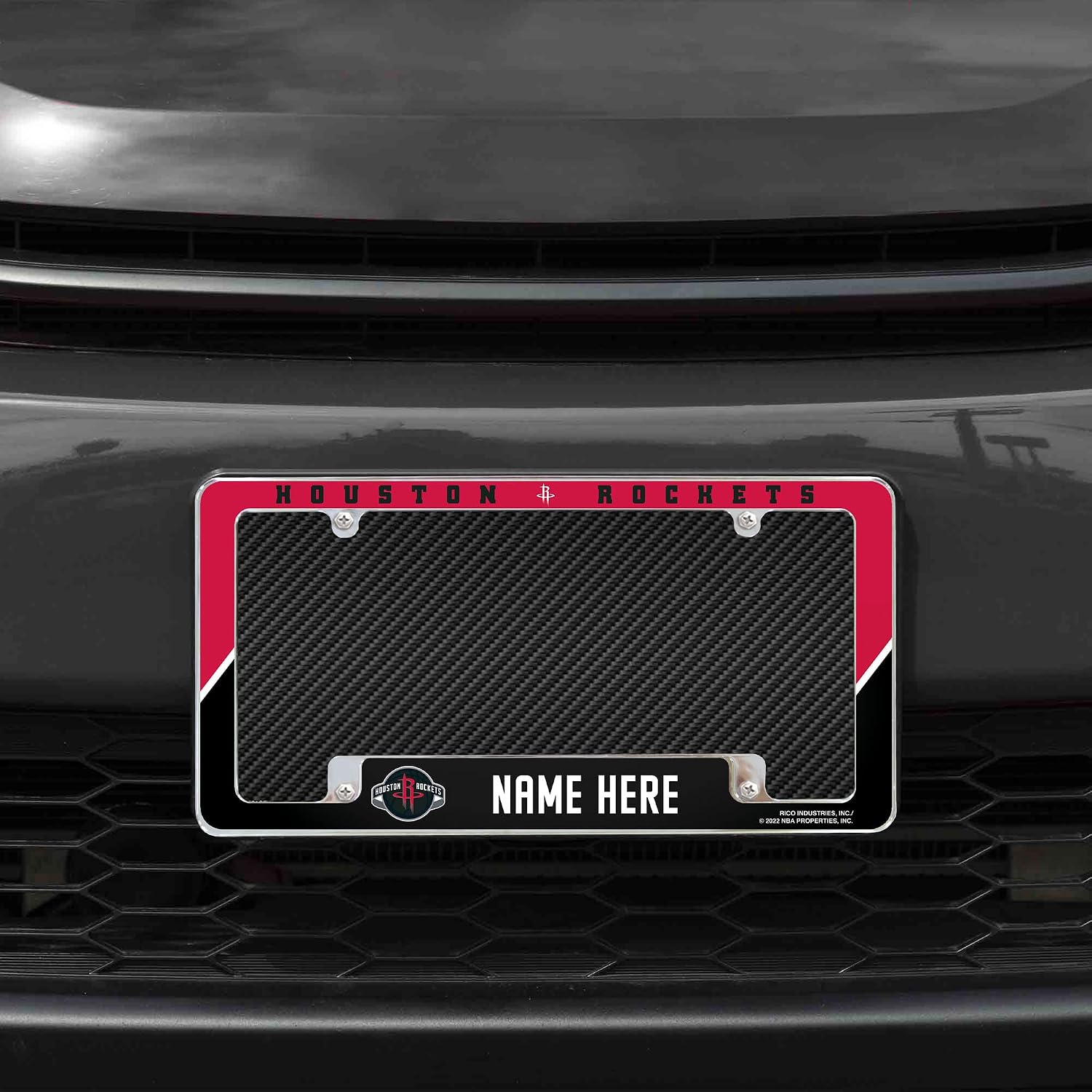 Rico Industries NBA Basketball Houston Rockets Personalized/Custom 12" x 6" Chrome All Over Automotive License Plate Frame for Car/Truck/SUV