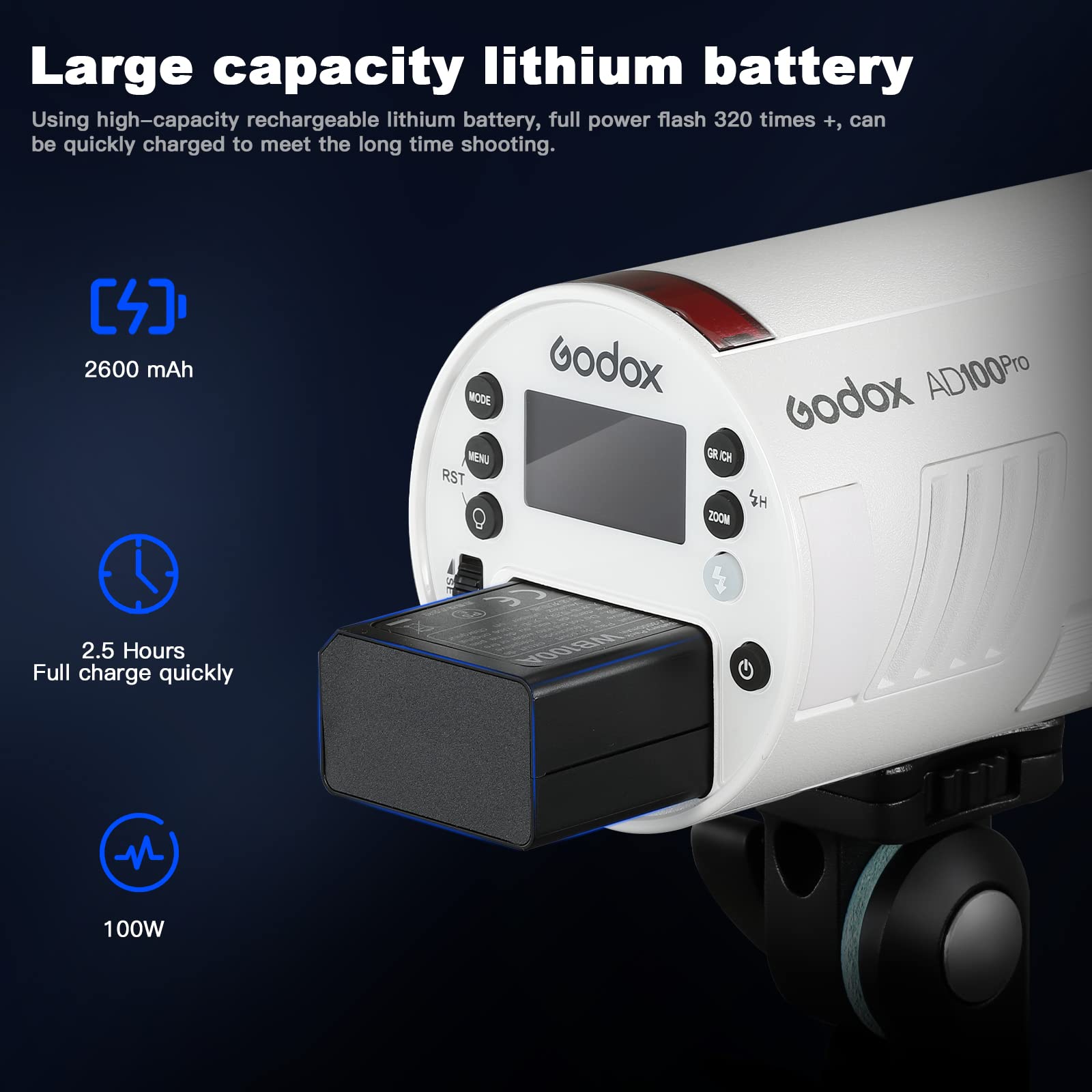 Amazon.com : Godox Colorful AD100pro Strobe Flash Light Portable 