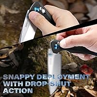 Vista 4 de Dispatch Axis Lock - Cuchillo de bolsillo plegable con clip, hoja de punta de gota de acero D2 de 3.46 pulgadas y mango G10, cuchillos de bloqueo