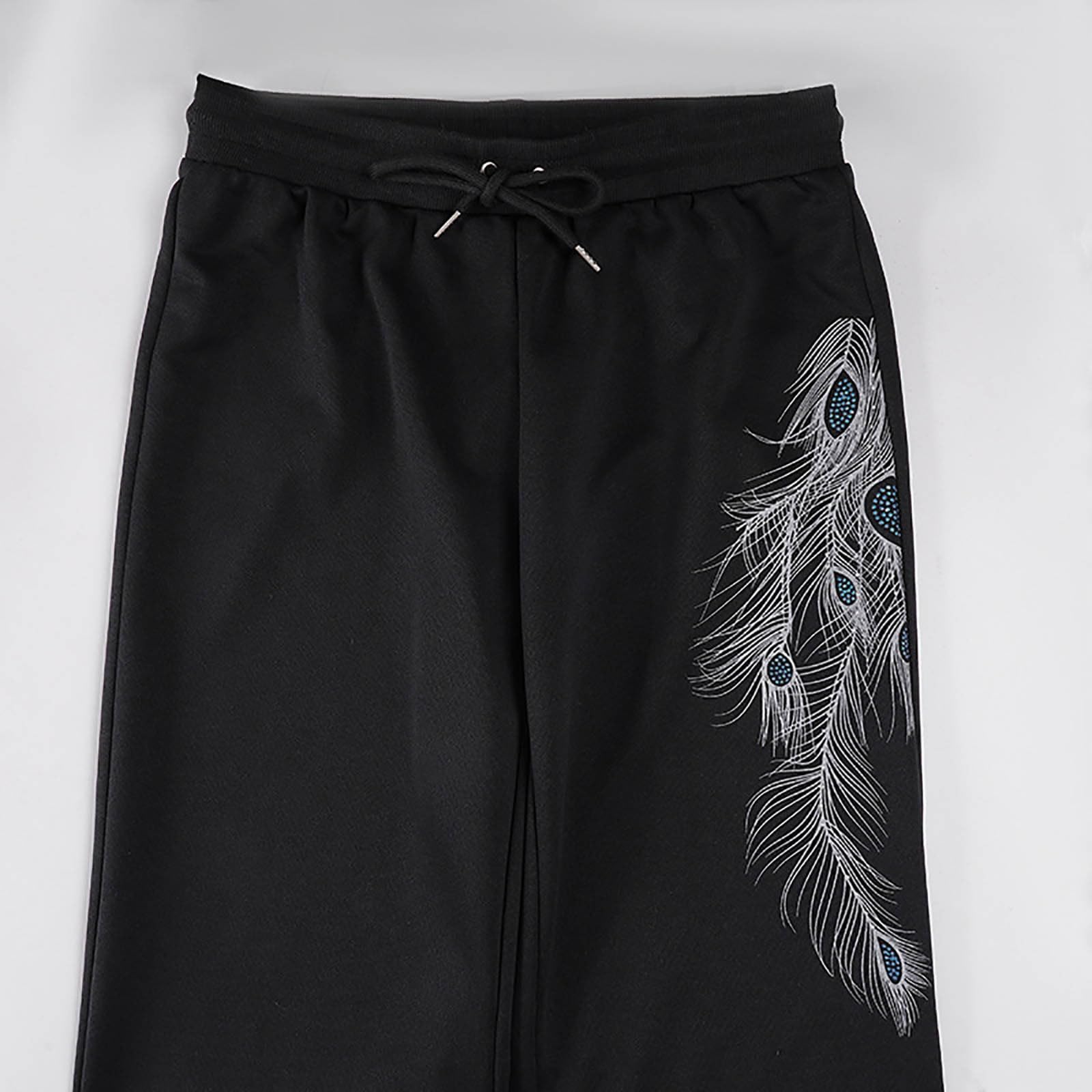 Pantalon Chandal Mujer Chandal Ancho Jogger Pantalones Casuales Estampados con cordón Ajustable Tiro bajo diseño Urbano Pierna Recta y cómodos para Mujer