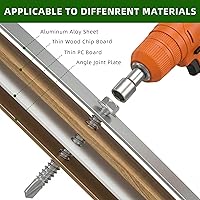 Vista 5 de Tornillos autoperforantes con cabeza hexagonal de 1/2 pulgada, tornillos de chapa autoperforantes, acero inoxidable 410, 100