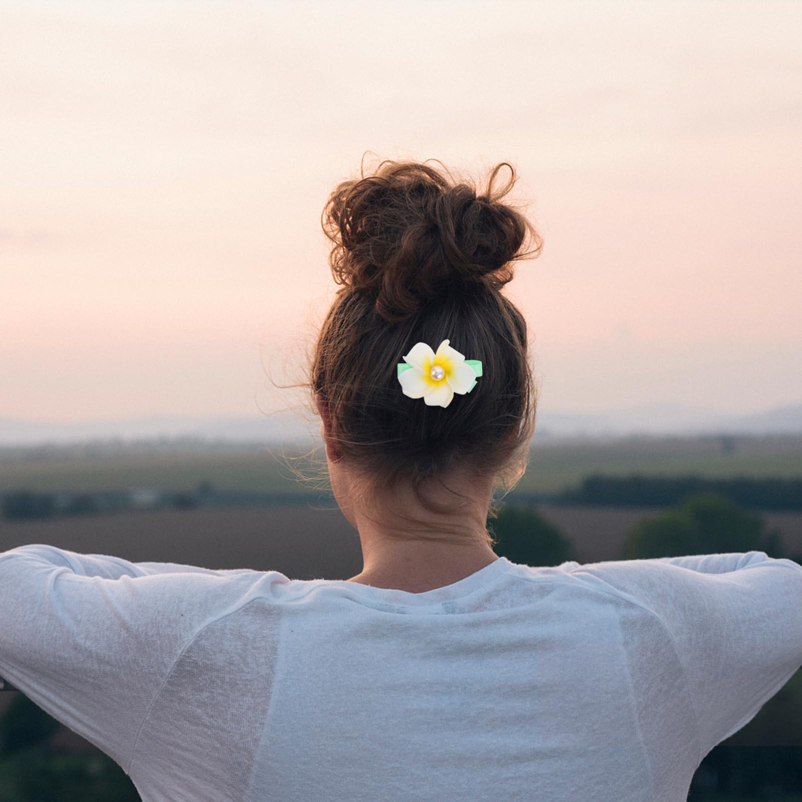 Pince à Cheveux Fleur Hawaïenne 2 Pièces pour Femmes, Élégante