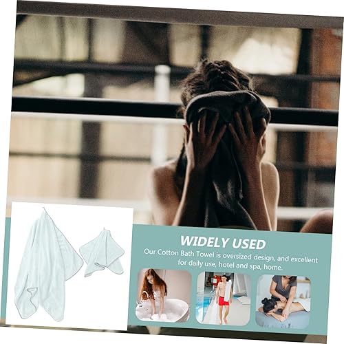 Miniatura 5 de Toalla de spa, 1 juego de toallas de baño, toallas extra grandes para adultos, toallas de baño para adultos, toallas de baño de algodón verde,