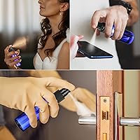 Vista 7 de Nuogo Paquete de 90 mini botellas de plástico de 4 onzas, reutilizables, tamaño de viaje, perfume, recargable, rociador de niebla, botella vacía Azul