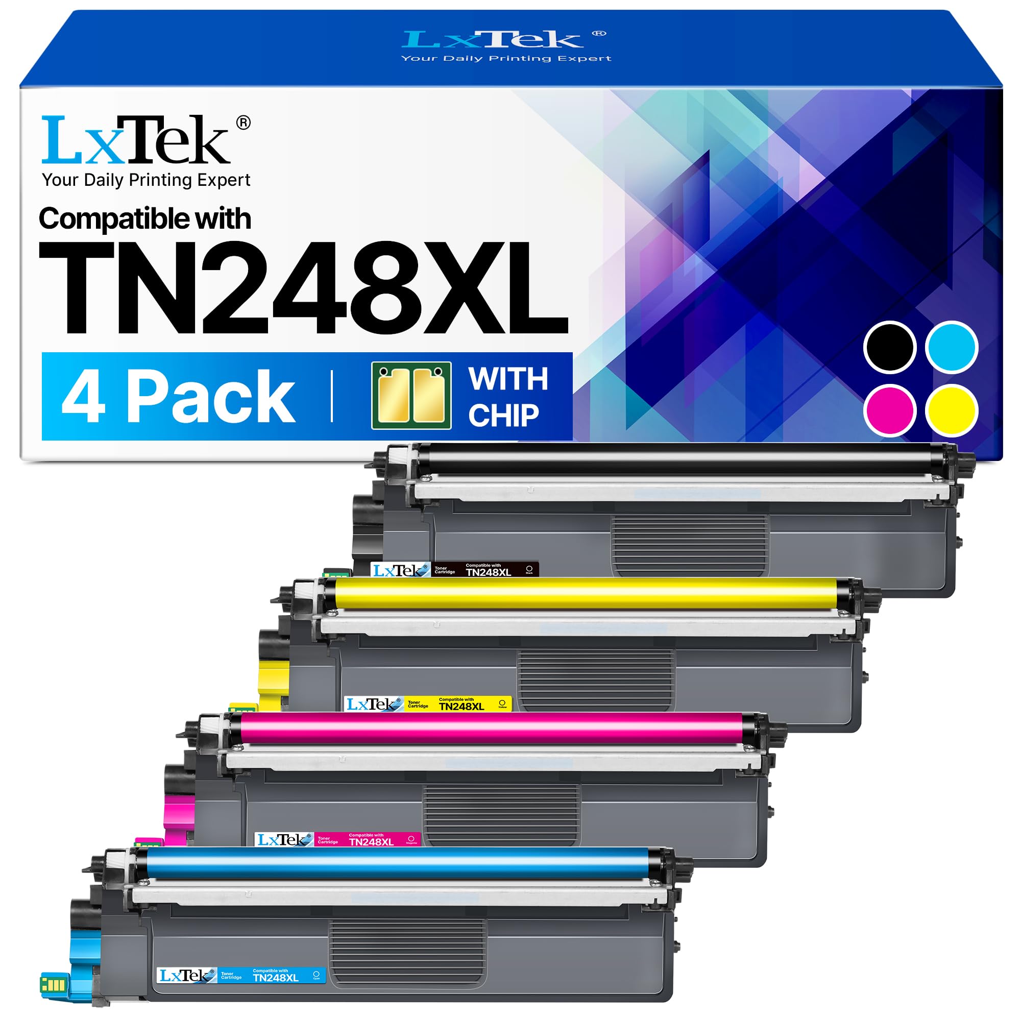 LxTek TN248XL für Brother MFC-L3760CDW Toner TN248 für TN248XL Brother Original TN-248XL MFC L3760CDW MFC-L3740CDW DCP-L3560CDW DCP-L3560CDW DCP-L3520CDW HL-L3220CWE HL-L3240CDW (4er-Pack)