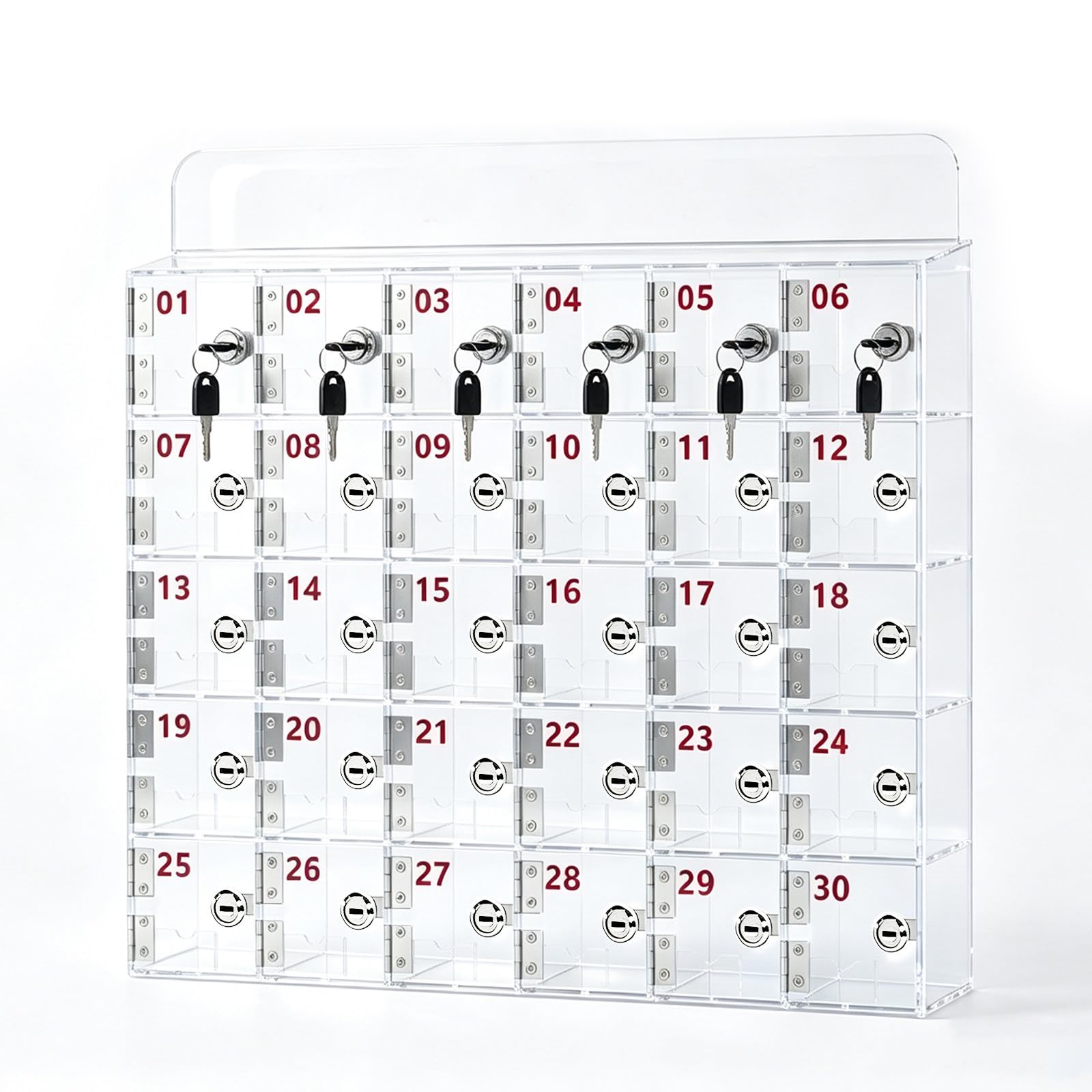 Caja de Almacenamiento de Acrílico con 30 Compartimentos para Teléfonos