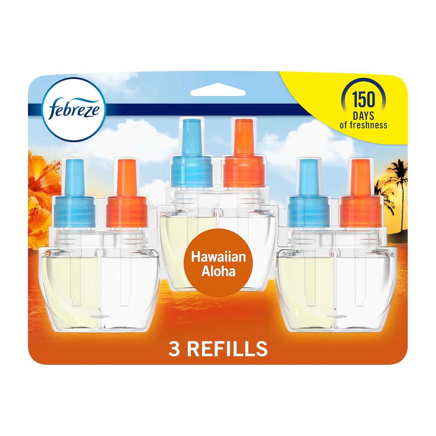 Febreze Plug In Air Freshener Odor-Fighting Scented Oil Refill Air Fresheners for Home and Bathroom and Kitchen Long