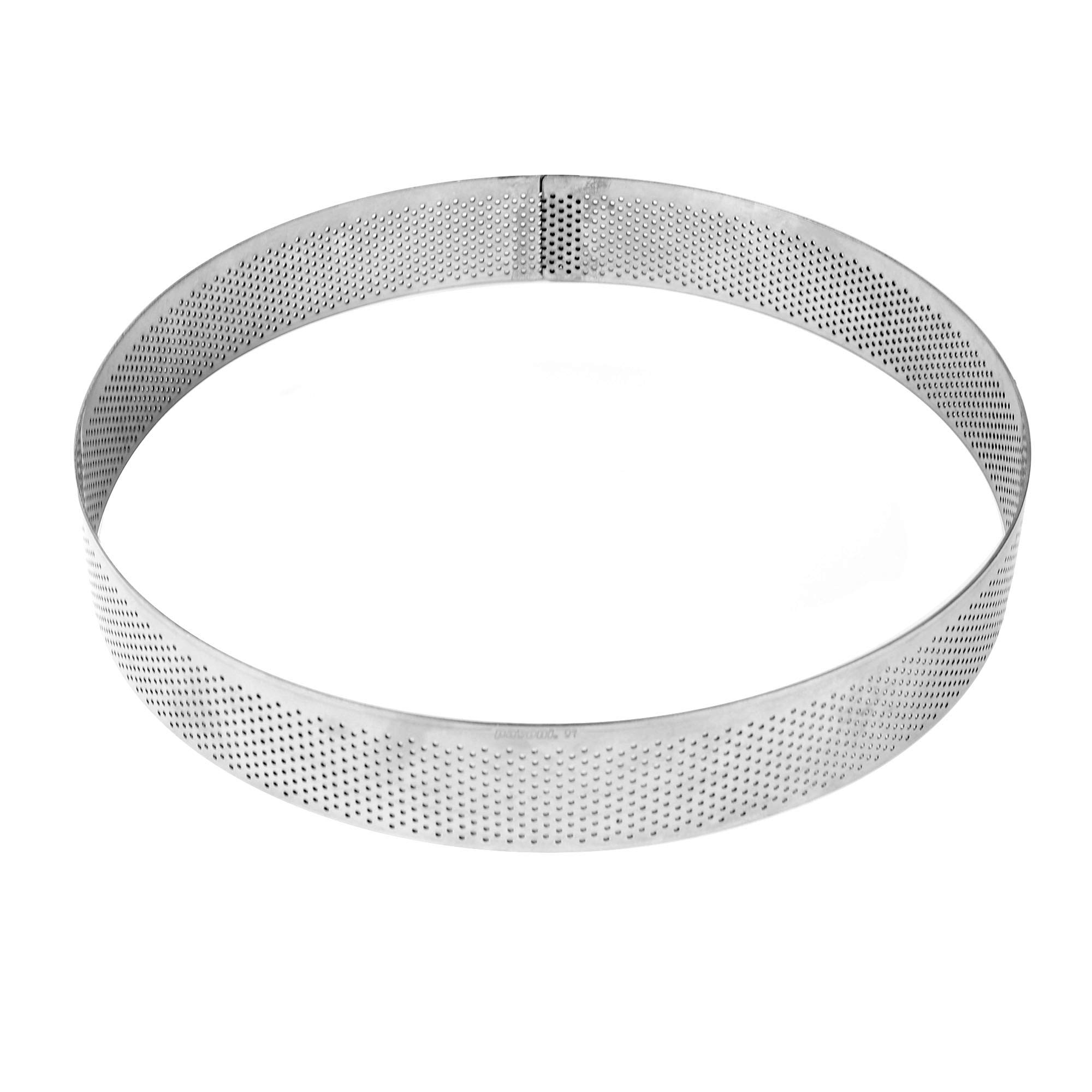 Pavoni XF2335 Progetto Crostate Perforated Stainless Steel Round Tart Ring 3.5 Centimeters High, 1 Each (23cm Diameter)